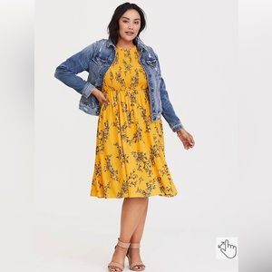 Torrid Dress Midi Challis in Marigold